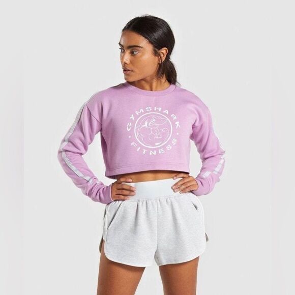 Gymshark Legacy Fitness Cropped Sweater in Light Purple Womens Size S - Picture 1 of 9